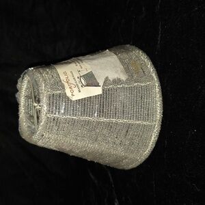 Portfolio Silver Beaded Glass Shade, 2 5/8 × 5 1/4 × 4 1/4, NIP